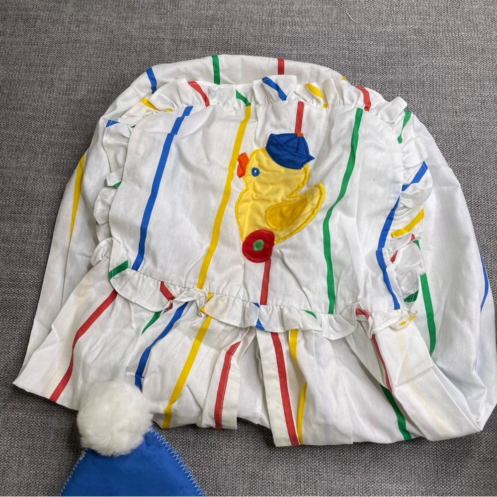 80s Judi's Heirloom Nursery Wall Decoration & Sheets Fabric Colorful Clown 40